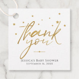 Guldstjärnor Tack Baby Shower Gåvor Etiketter