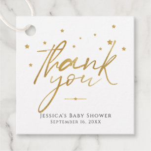 Guldstjärnor Tack Baby Shower Gåvor Etiketter