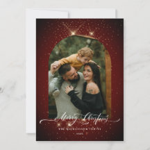 Guldstoft 3-Bild Festiv Röda God Jul