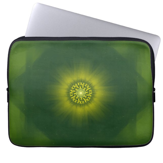 Guldstoft Blommar – Botanisk Fraktal Laptop Fodral (Framsidan)