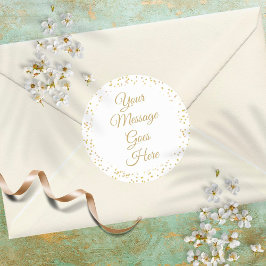 Guldstoft Chic Elegant Skrift Runt Klistermärke