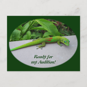 Guldstoft Dag Gekko – Audition och Få Någon Gecko Vykort