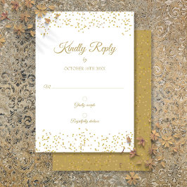 Guldstoft Konfetti Elegant RSVP-kort Inbjudningar