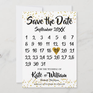 Guldstoft Konfetti Kalender Foto Spara Datum Datumet