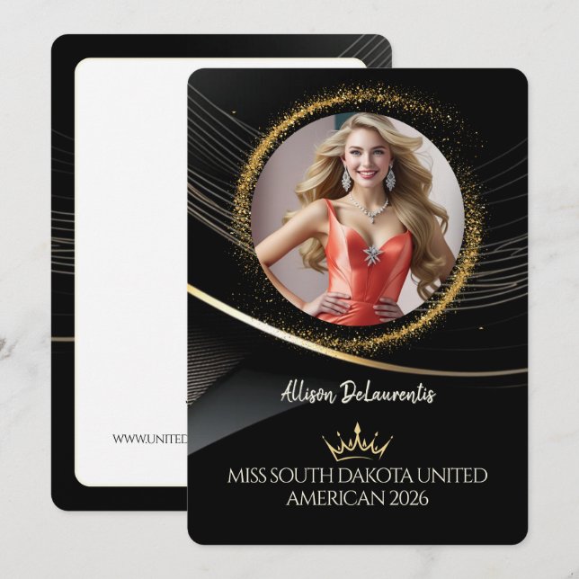 Guldstoft Premium Pageant Kampanjkort Inbjudningar (Fram/baksida)