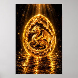 Guldstrålande Drakägg Poster
