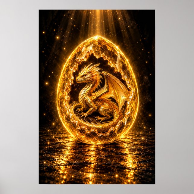 Guldstrålande Drakägg Poster (Framsidan)