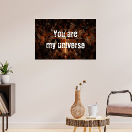 Guldstråle i geometriskt glittrande universum poster