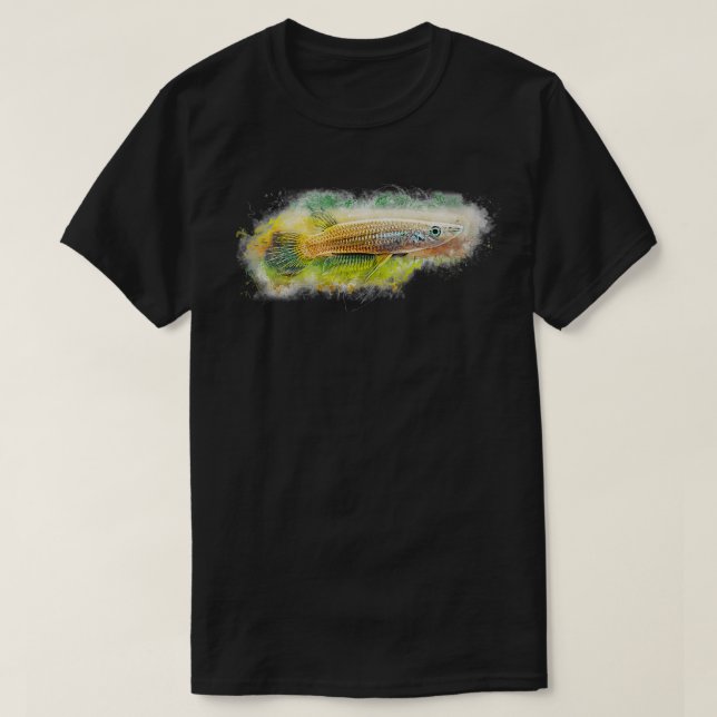 Guldstrimmig pike Aplocheilus lineatus T Shirt (Design framsida)