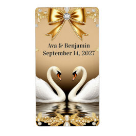🦢 Guldsvan Romantisk Guld Bröllopstema 💍 Fraktsedel