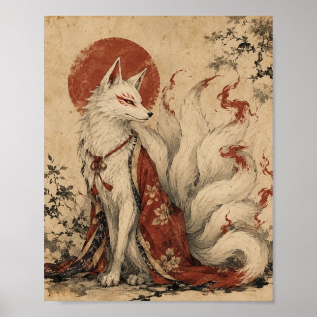 Guldsvansad Kitsune-anде Poster (Framsidan)