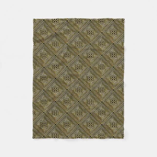 Guldsvarten kvadrerar det ShapeCelticKnotwork Fleecefilt (Framsidan)