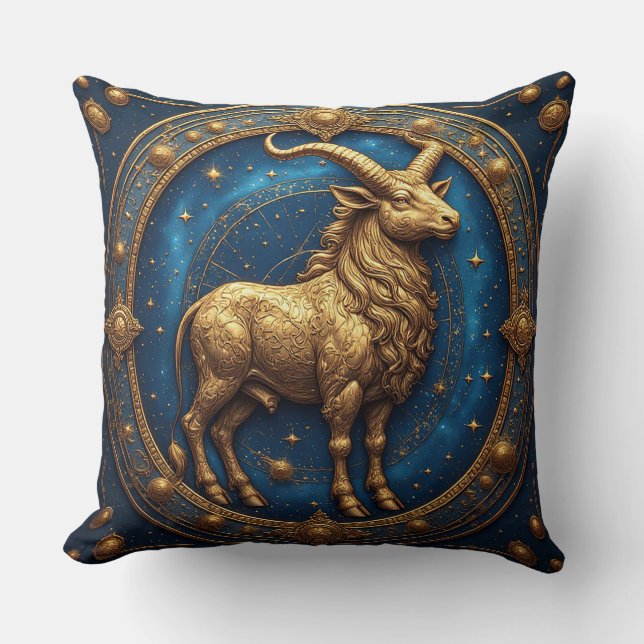 GuldTaurus Oxe I Kosmisk Zodiakcirkel Kudde (Framsida)