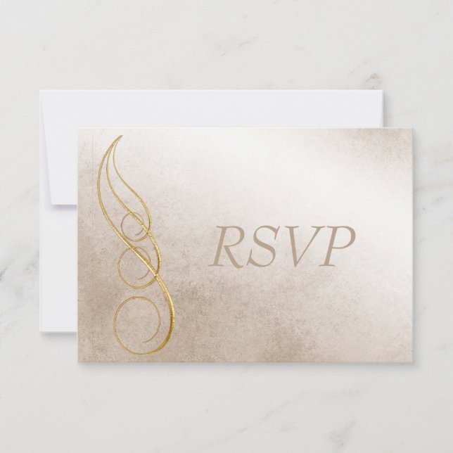 Guldtextur RSVP OSA Kort (Framsida)