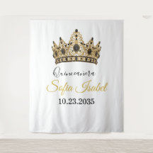 Guldtiara Anpassad Quinceañera Gobeläng