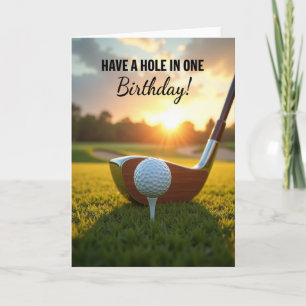 Guldtimme Golf Födelsedags Kort