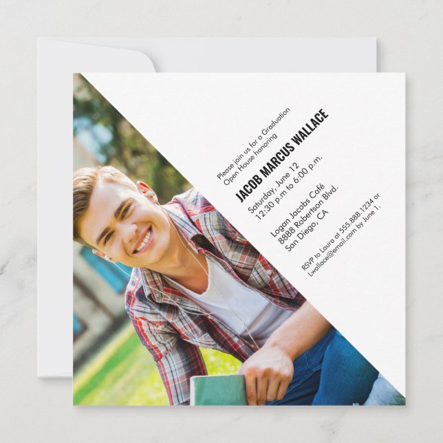 Guldtofs examenshatt Examens Brukad Foto  Inbjudningar (Baksida)