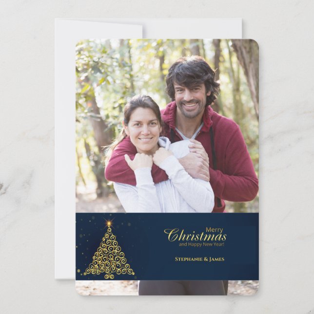 Guldträd Fotokort Julkort (Framsida)