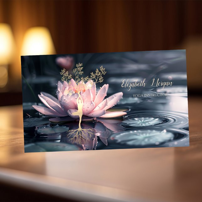 Guldträd Silhuett Lotus Zen Visitkort (Skapare uppladdad)