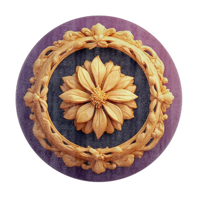 Guldutsmyckad blomsterformad medaljongdesign (Framsidan)