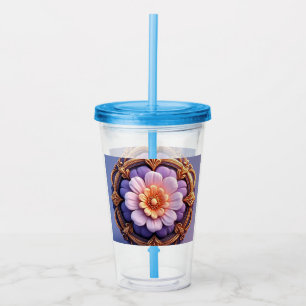Guldutsmyckad blomsterformad medaljongdesign take away mugg