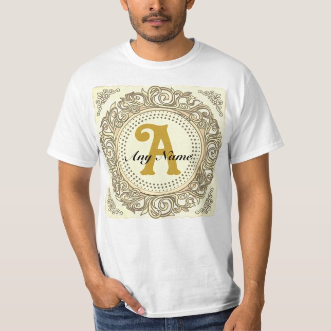 Guldutsmyckad monogram t-shirt (Framsida)