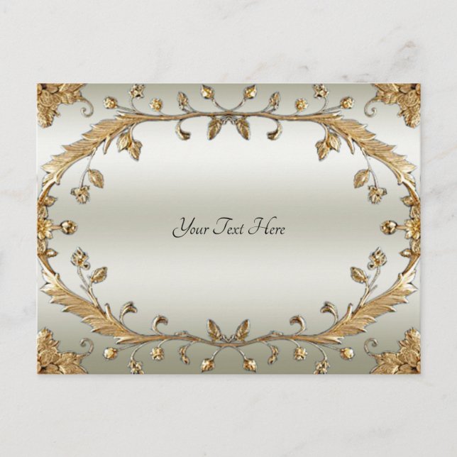 Guldutsmyckat vykort (Framsida)