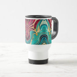 Guldvågor Fluid Art Kaffemugge Resemugg
