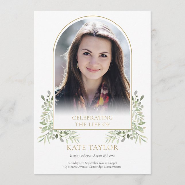 Guldvalvblad Begravningsprogram För Ordning Program (Framsida)