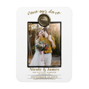Guldvaxsigill Foto Bröllop Save the Date Magnet