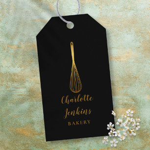 Guldvisp Bageri Patisserie Guld Svart Presentetikett