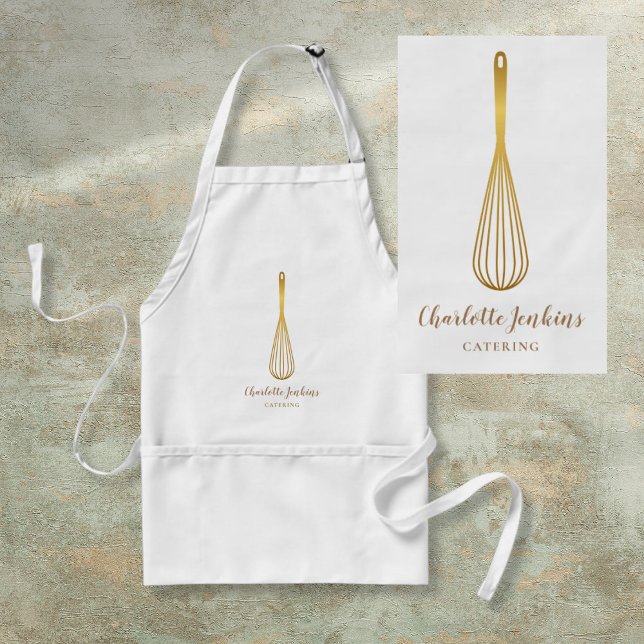 Guldvisp Bageri Patisserie Marmorerade Virvlar Förkläde (Gold Whisk Bakery Patisserie Marble Swirls Adult Apron)