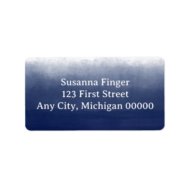 Gulf Blue Watercolor Adressetikett (Framsidan)
