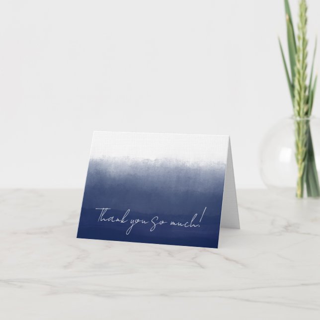 Gulf Blue Watercolor Tack Kort (Framsida)