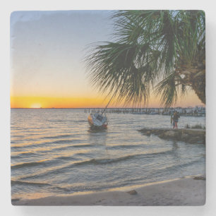 Gulf Breeze Florida Solnedgång Stenunderlägg