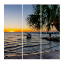 Gulf Breeze Florida Solnedgång Väggkonst Set
