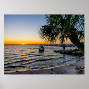 Gulf Breeze Florida Solnedgångsaffisch Poster
