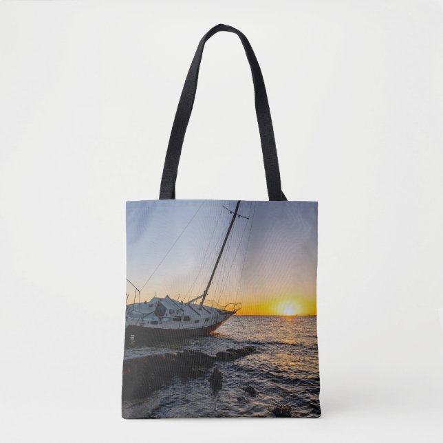 Gulf Breeze Segelbåt Och Pir Solnedgång Väska (Framsida)
