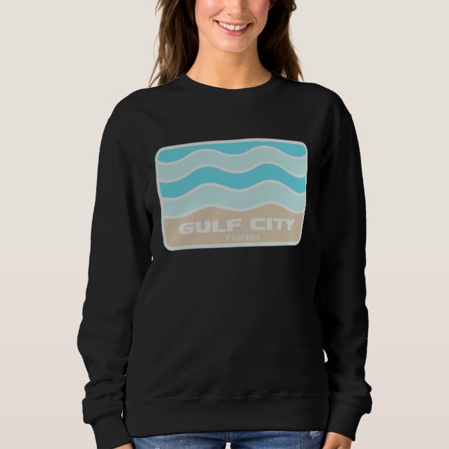 Gulf City Florida Retro FL Waves Beach Souvenir T Shirt (Framsida)