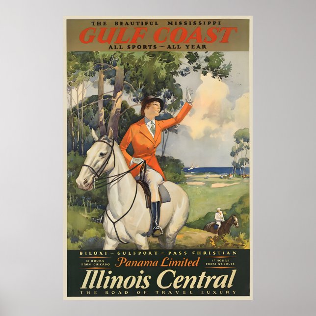 Gulf Coast Illinois Central RR Resemålning Poster (Framsidan)