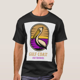 Gulf Coast Outdoors Pelican Fågel Design T Shirt