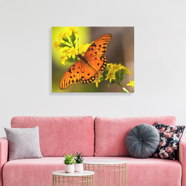 Gulf Fritillary aka Passionsfjäril på Gullris Canvastryck (Insitu (Vardagsrum))
