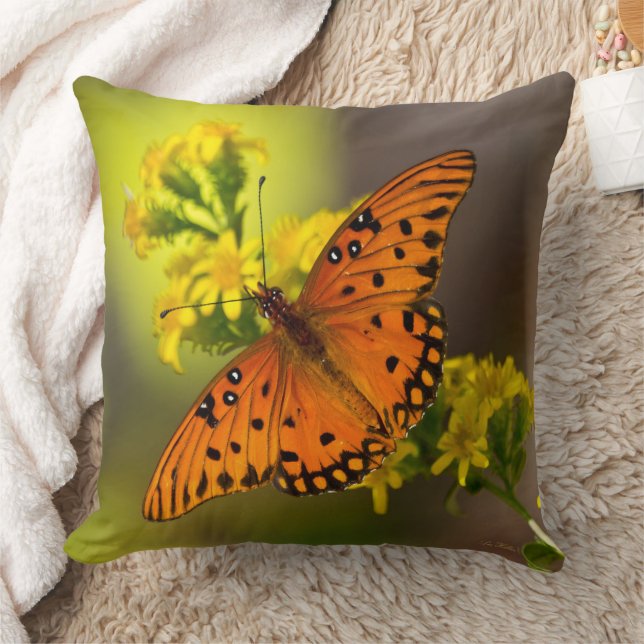 Gulf Fritillary aka Passionsfjäril på Gullris Kudde (Filt)