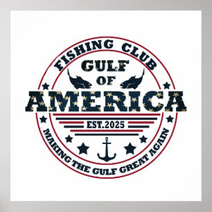 Gulf of America Amerikansk patriotisk fiske klubb Poster