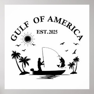 Gulf of America Amerikansk patriotisk fiskespö Poster
