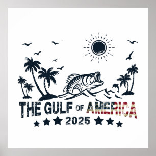 Gulf of America fiske patriotiska amerikanska flag Poster