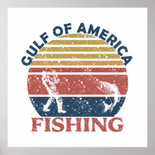 Gulf of America fiskespö amerikansk patriotisk Poster