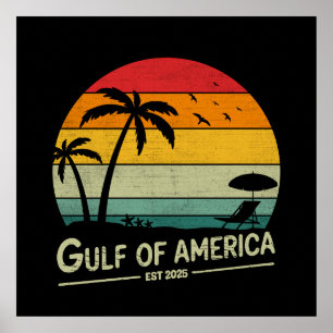 Gulf of America vintage amerikansk patriotisk Poster
