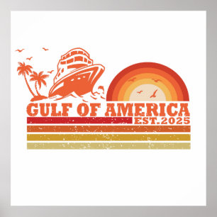 Gulf of America vintage amerikansk patriotisk Poster
