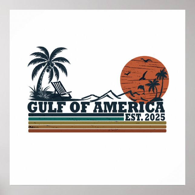 Gulf of America vintage patriotisk design Poster (Framsidan)